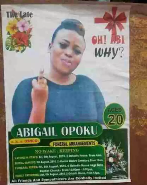 Real Or Photoshopped? See Young Woman’s Obituary Poster That People Are Talking About 